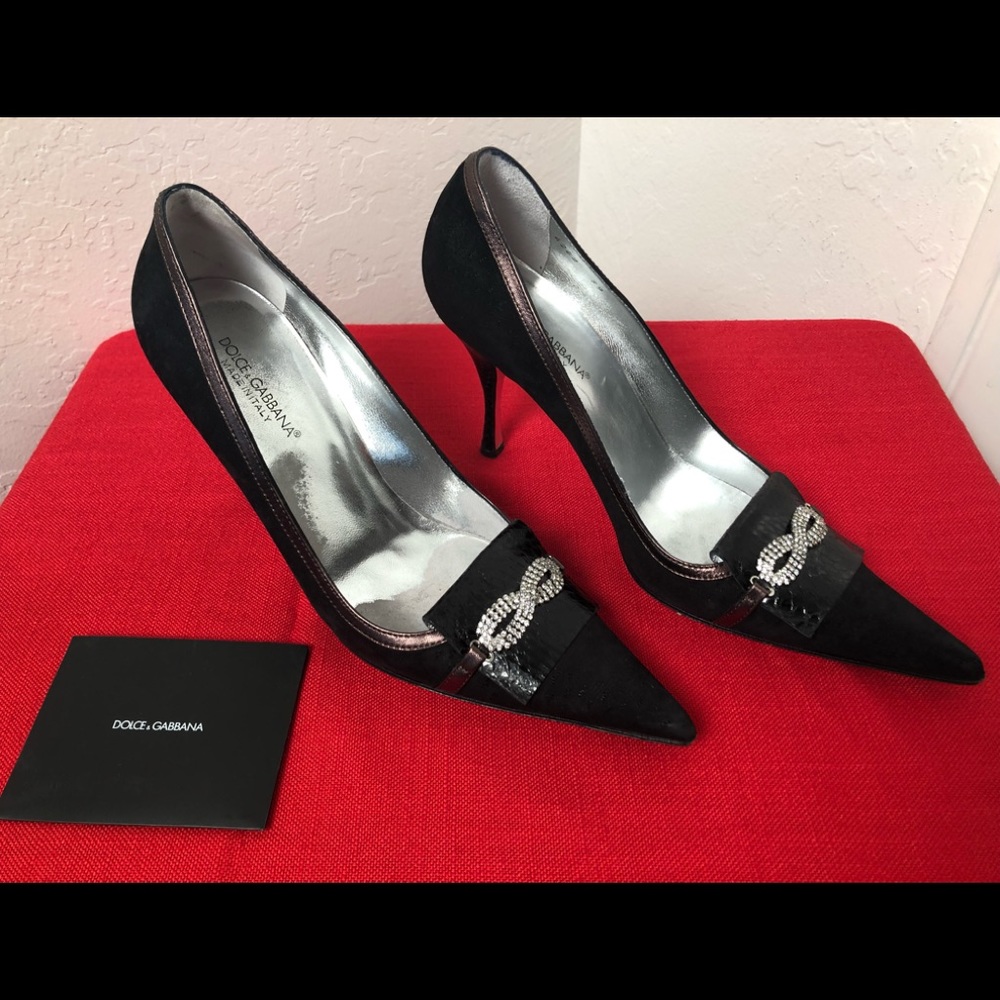 Dolce & Gabbana Vitello Ayers Nero Mordore Heels